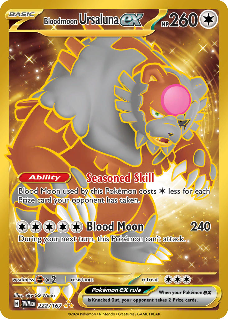 Bloodmoon Ursaluna ex⁣ - Twilight Masquerade⁣ (Secret Rare)⁣ [222] English / Near Mint / Normal