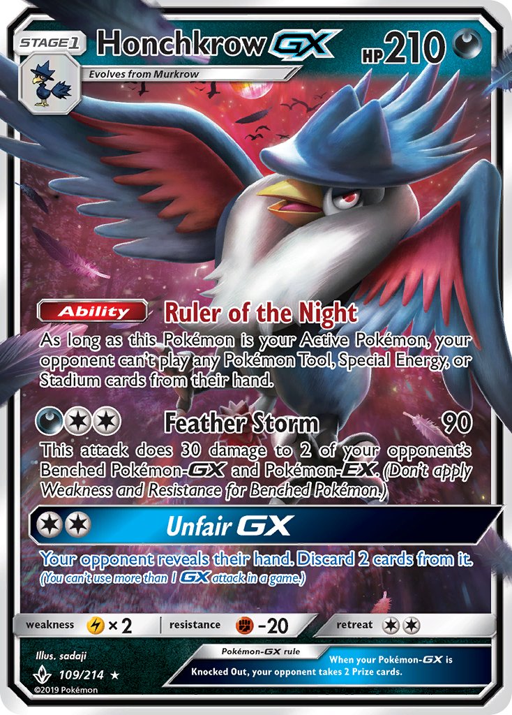 Honchkrow GX - Unbroken Bonds (Ultra Rare) [UNB-109] English / Near Mint / Normal