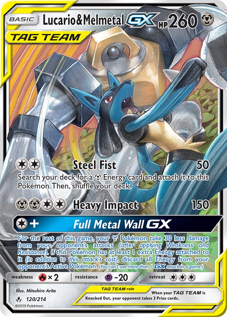 Lucario & Melmetal GX - Unbroken Bonds (Ultra Rare) [UNB-120] English / Near Mint / Normal