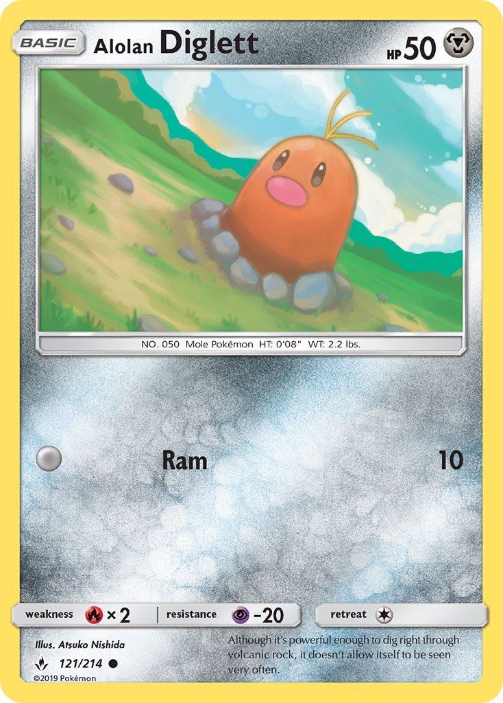 Alolan Diglett - Unbroken Bonds (Common) [UNB-121] English / Near Mint / Normal