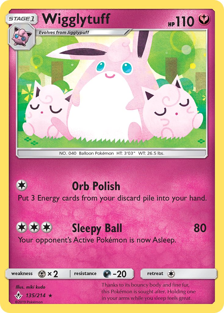 Wigglytuff - Unbroken Bonds (Rare) [UNB-135] English / Near Mint / Normal