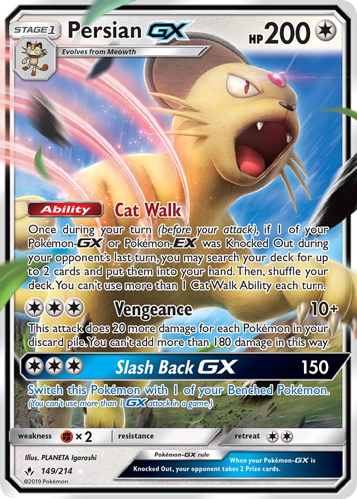 Persian GX - Unbroken Bonds (Ultra Rare) [UNB-149] English / Near Mint / Normal