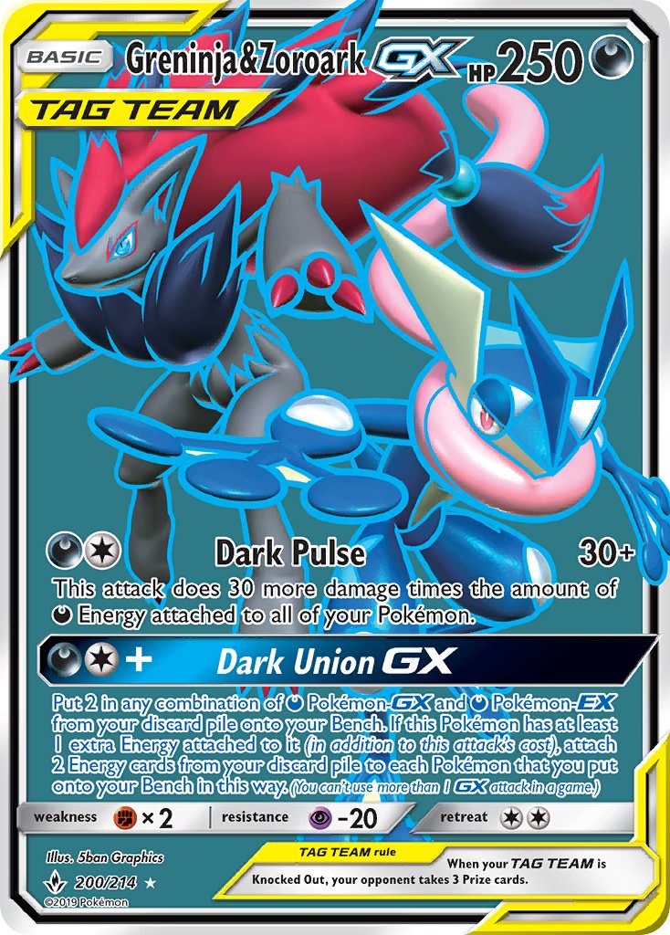 Greninja & Zoroark GX - Unbroken Bonds (Ultra Rare) [UNB-200] English / Near Mint / Normal