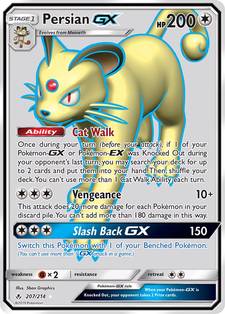Persian GX - Unbroken Bonds (Ultra Rare) [UNB-207] English / Near Mint / Normal