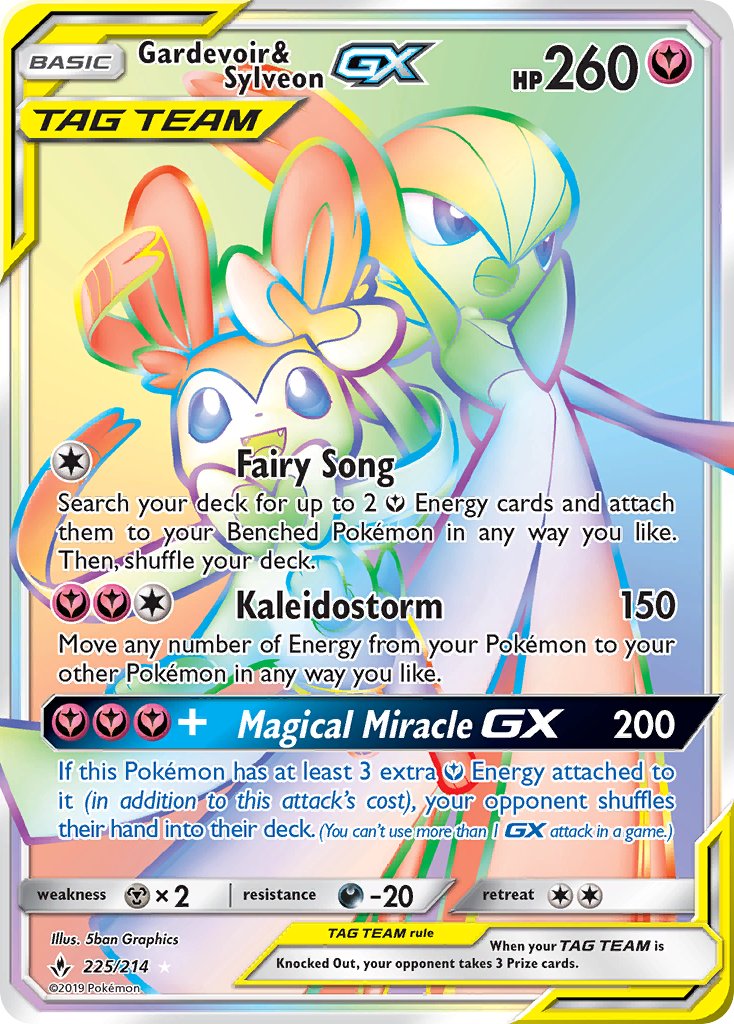 Gardevoir & Sylveon GX - Unbroken Bonds (Secret Rare) [UNB-225] English / Near Mint / Normal