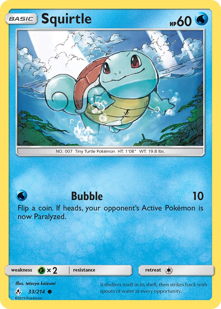 Squirtle - Unbroken Bonds (Common) [UNB-33] English / Near Mint / Normal
