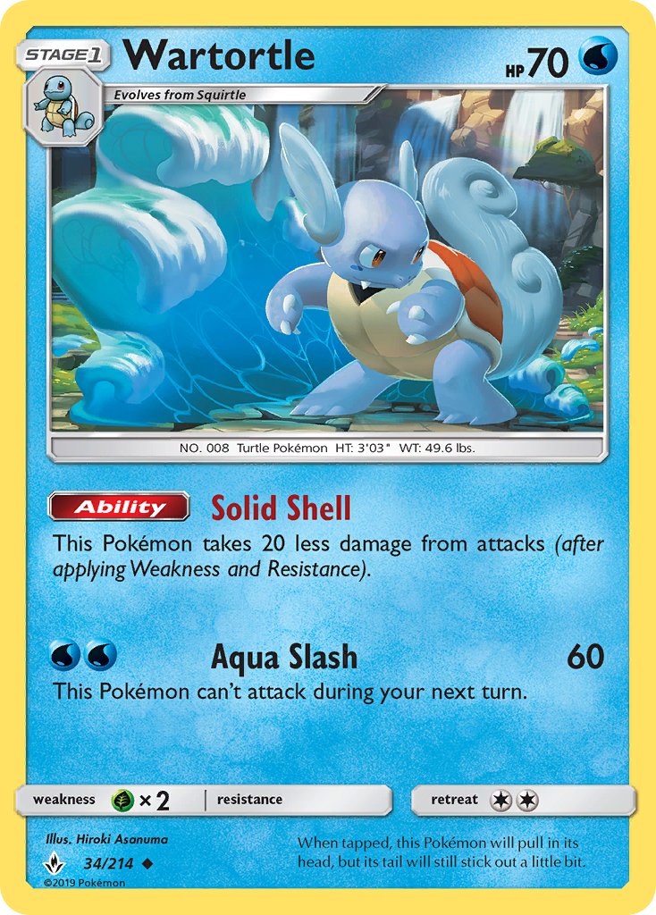Wartortle - Unbroken Bonds (Uncommon) [UNB-34] English / Near Mint / Normal