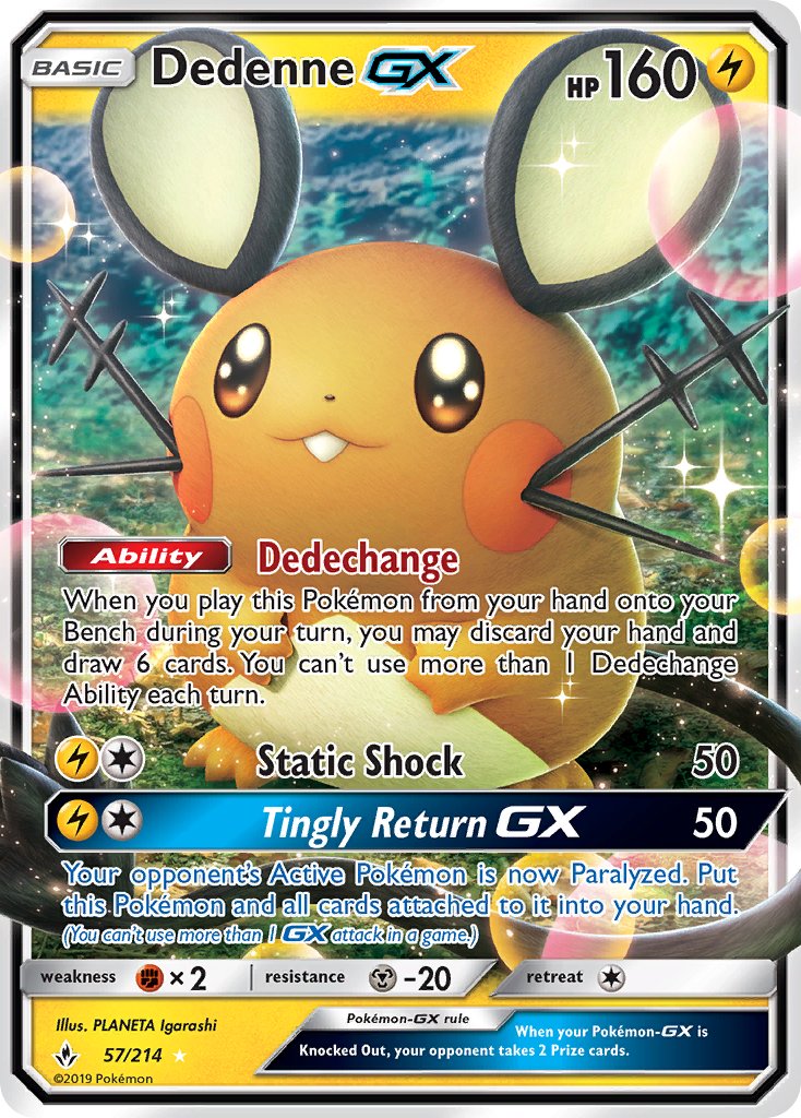 Dedenne GX - Unbroken Bonds (Ultra Rare) [UNB-57] English / Near Mint / Normal
