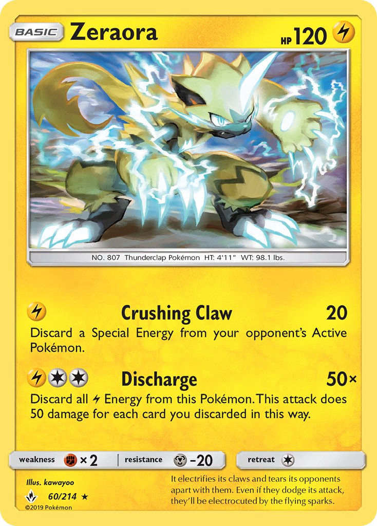 Zeraora - Unbroken Bonds (Rare) [UNB-60] English / Near Mint / Normal
