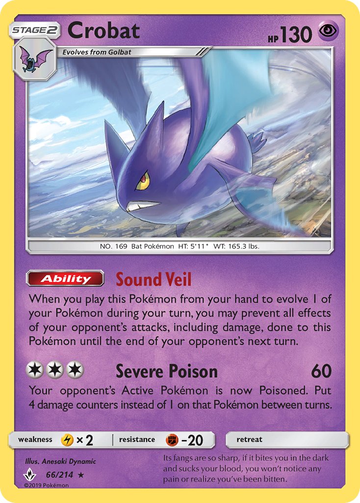Crobat - Unbroken Bonds (Holo Rare) [UNB-66] English / Near Mint / Normal