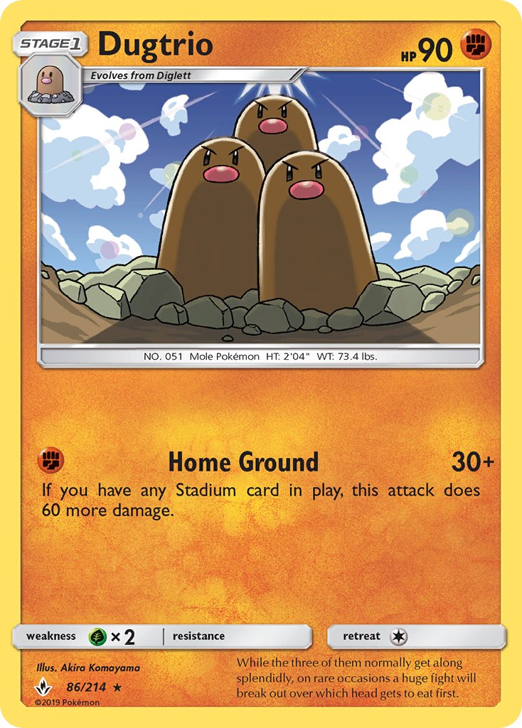 Dugtrio - Unbroken Bonds (Rare) [UNB-86] English / Near Mint / Normal