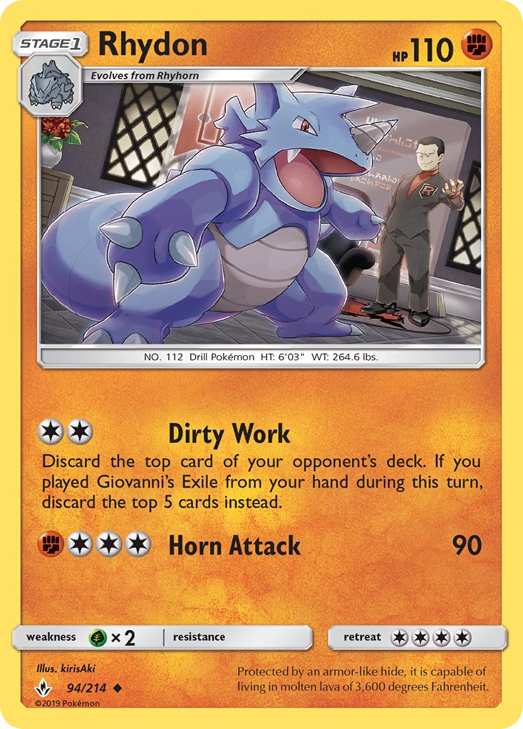 Rhydon - Unbroken Bonds (Uncommon) [UNB-94] English / Near Mint / Normal
