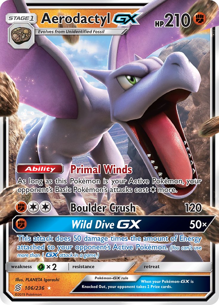 Aerodactyl GX - Unified Minds (Ultra Rare) [UNM-106] English / Near Mint / Normal