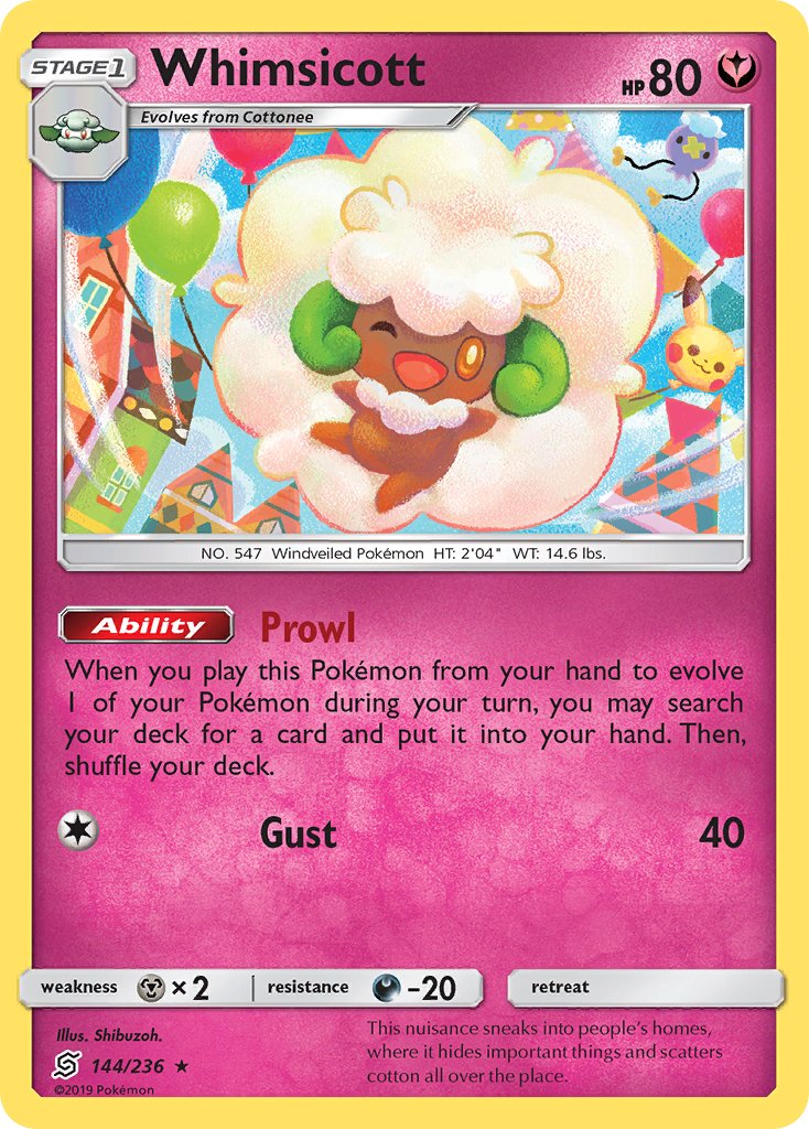 Whimsicott - Unified Minds (Rare) [UNM-144] English / Near Mint / Normal