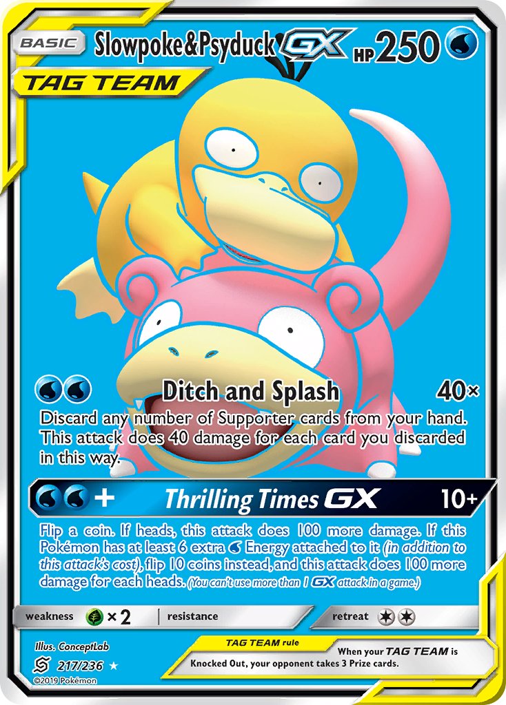 Slowpoke & Psyduck GX - Unified Minds (Ultra Rare) [UNM-217] English / Near Mint / Normal