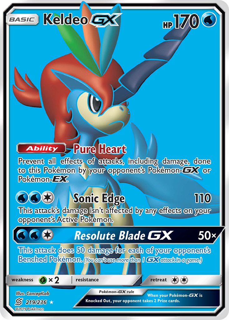 Keldeo GX - Unified Minds (Ultra Rare) [UNM-219] English / Near Mint / Normal