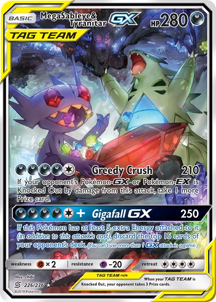 Mega Sableye & Tyranitar GX - Unified Minds (Ultra Rare) [UNM-226] English / Near Mint / Normal