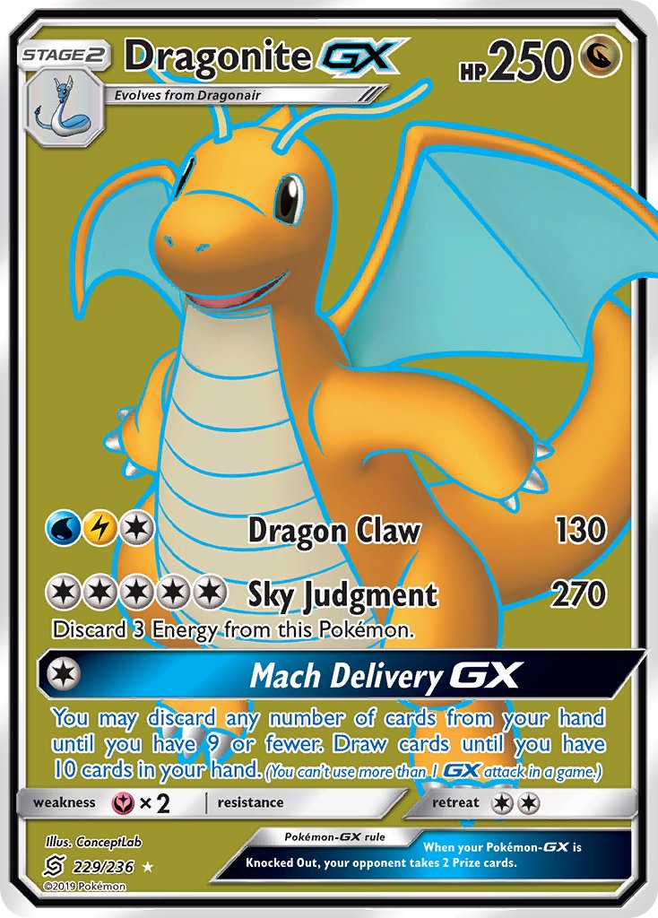 Dragonite GX - Unified Minds (Ultra Rare) [UNM-229] English / Near Mint / Normal