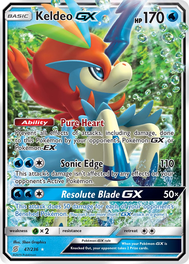 Keldeo GX⁣ - Unified Minds⁣ (Ultra Rare)⁣ [47] English / Near Mint / Normal