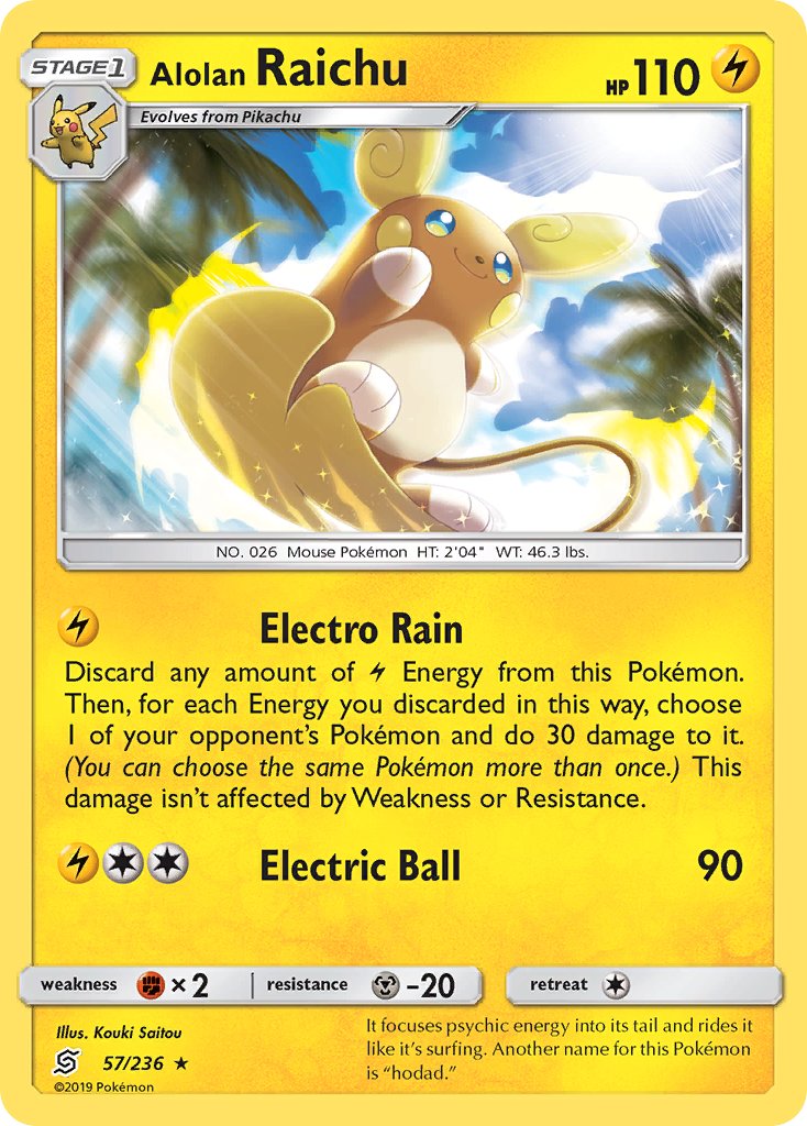 Alolan Raichu - Unified Minds (Holo Rare) [UNM-57] English / Near Mint / Normal
