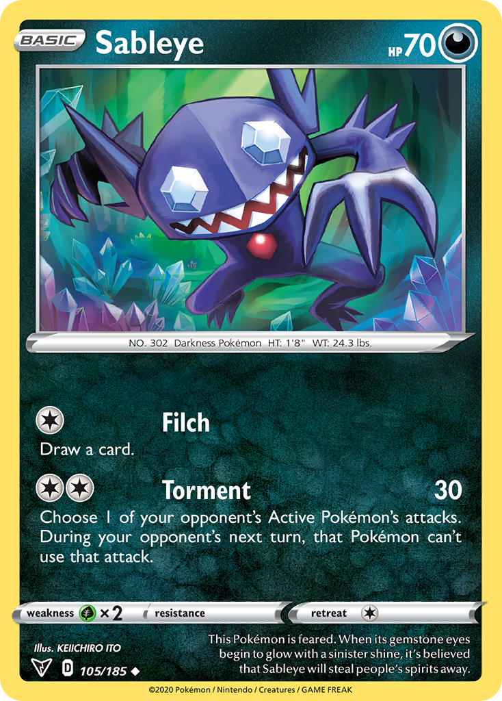 Sableye⁣ - Vivid Voltage⁣ (Uncommon)⁣ [105] English / Good / Normal