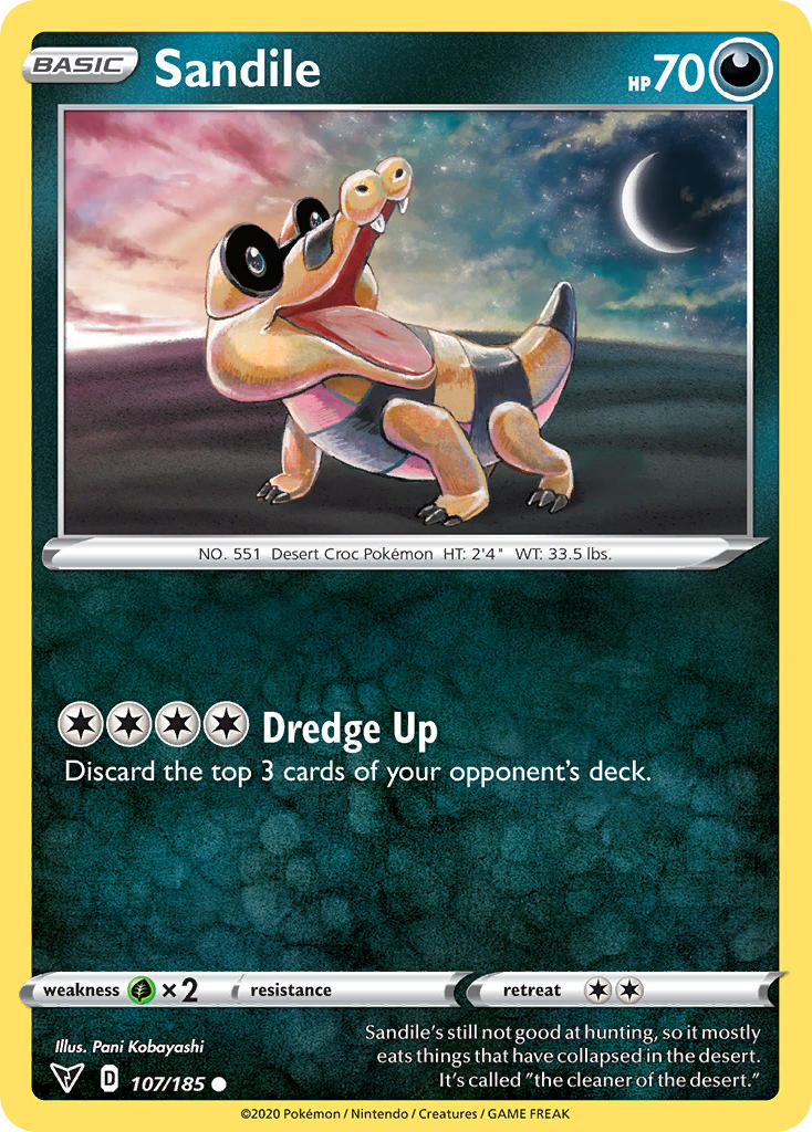 Sandile⁣ - Vivid Voltage⁣ (Common)⁣ [107] English / Near Mint / Reverse-Holo Normal