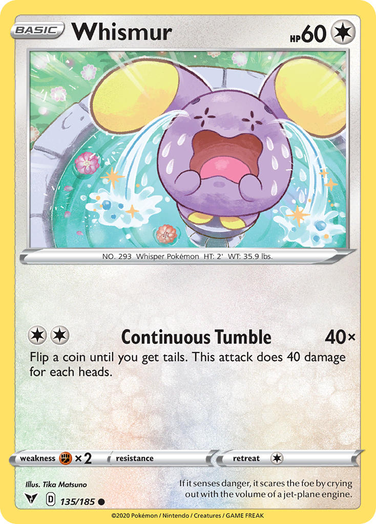 Whismur⁣ - Vivid Voltage⁣ (Common)⁣ [135] English / Near Mint / Reverse-Holo Normal