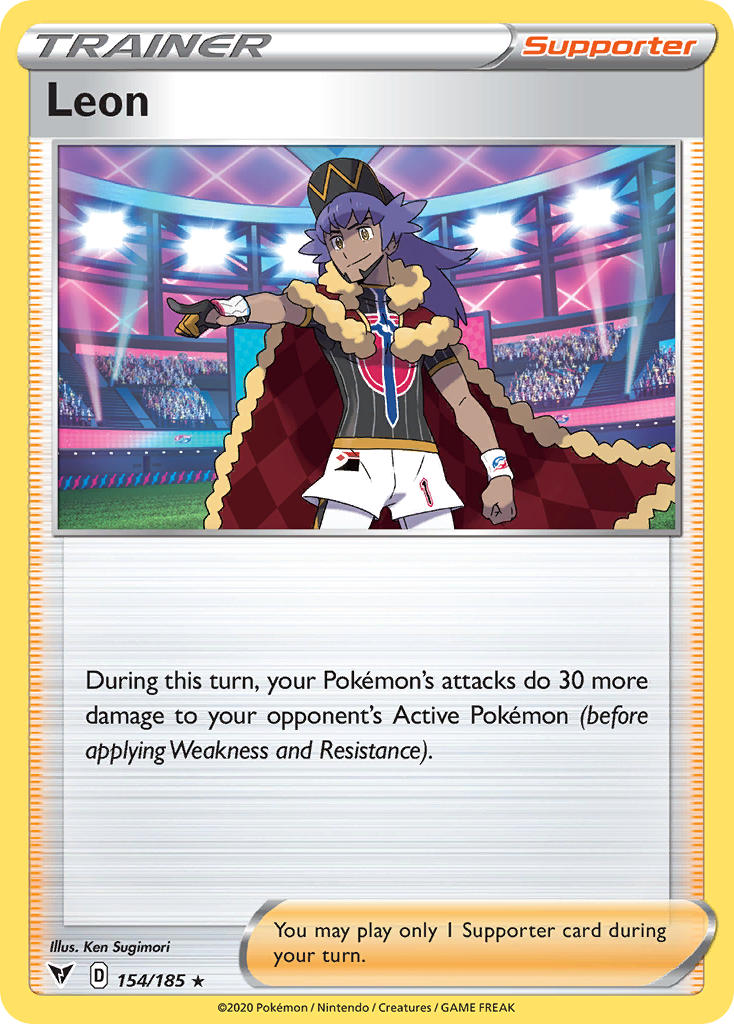 Leon⁣ - Vivid Voltage⁣ (Holo Rare)⁣ [154] English / Near Mint / Reverse-Holo Normal