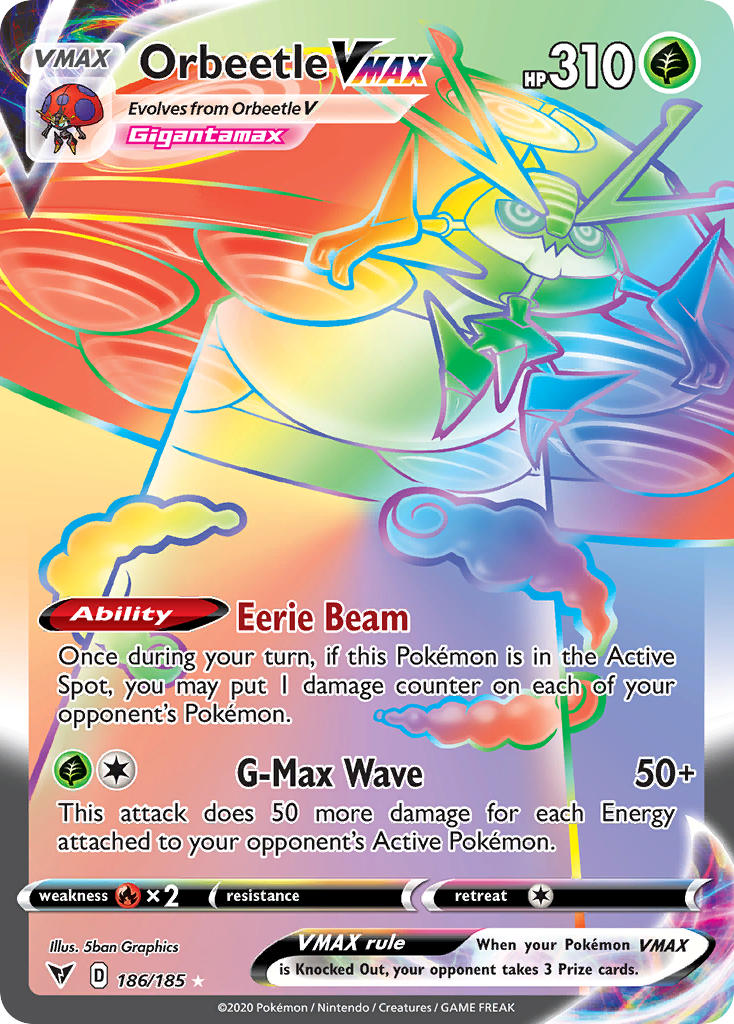 Orbeetle VMAX⁣ - Vivid Voltage⁣ (Secret Rare)⁣ [186] English / Near Mint / Normal