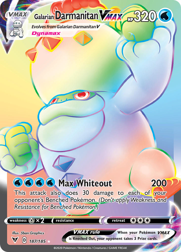 Galarian Darmanitan VMAX⁣ - Vivid Voltage⁣ (Secret Rare)⁣ [187] English / Near Mint / Normal