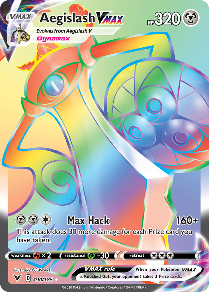 Aegislash VMAX⁣ - Vivid Voltage⁣ (Secret Rare)⁣ [190] English / Near Mint / Normal