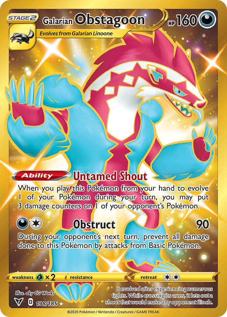 Galarian Obstagoon⁣ - Vivid Voltage⁣ (Secret Rare)⁣ [198] English / Near Mint / Normal