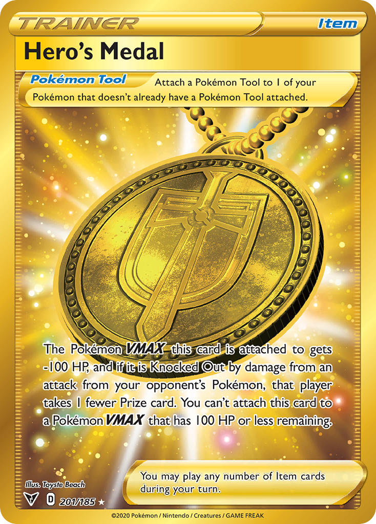 Hero's Medal⁣ - Vivid Voltage⁣ (Secret Rare)⁣ [201] English / Near Mint / Normal