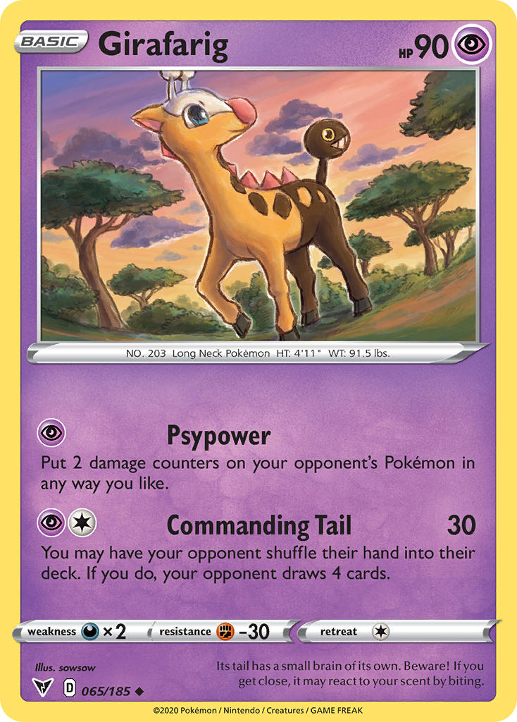 Girafarig⁣ - Vivid Voltage⁣ (Uncommon)⁣ [65] English / Near Mint / Reverse-Holo Normal