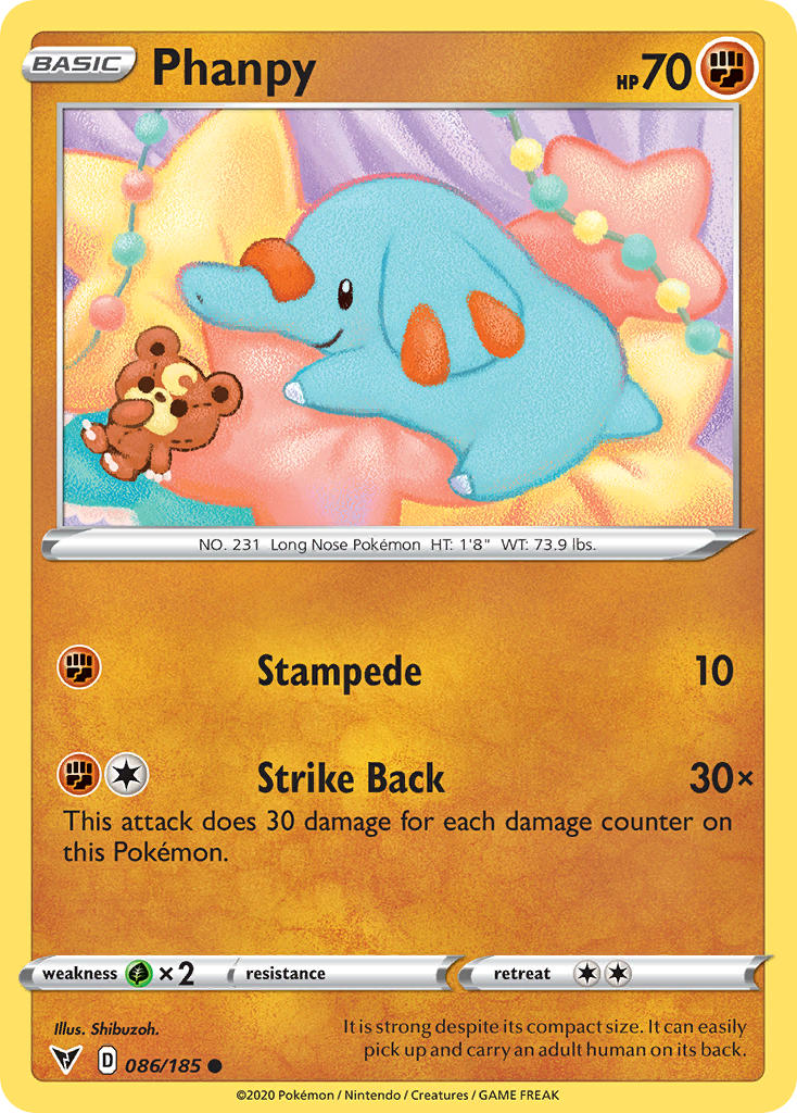 Phanpy⁣ - Vivid Voltage⁣ (Common)⁣ [86] English / Near Mint / Reverse-Holo Normal