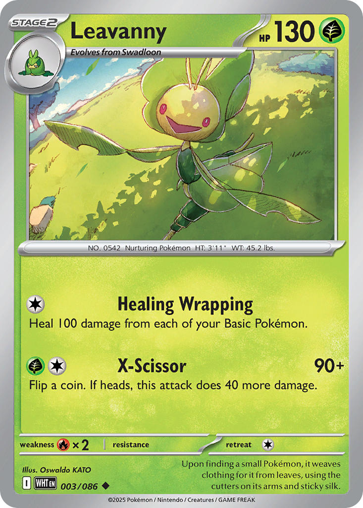 Leavanny⁣ - White Flare⁣ (Uncommon)⁣ [003] English / Near Mint / Reverse-Holo Normal