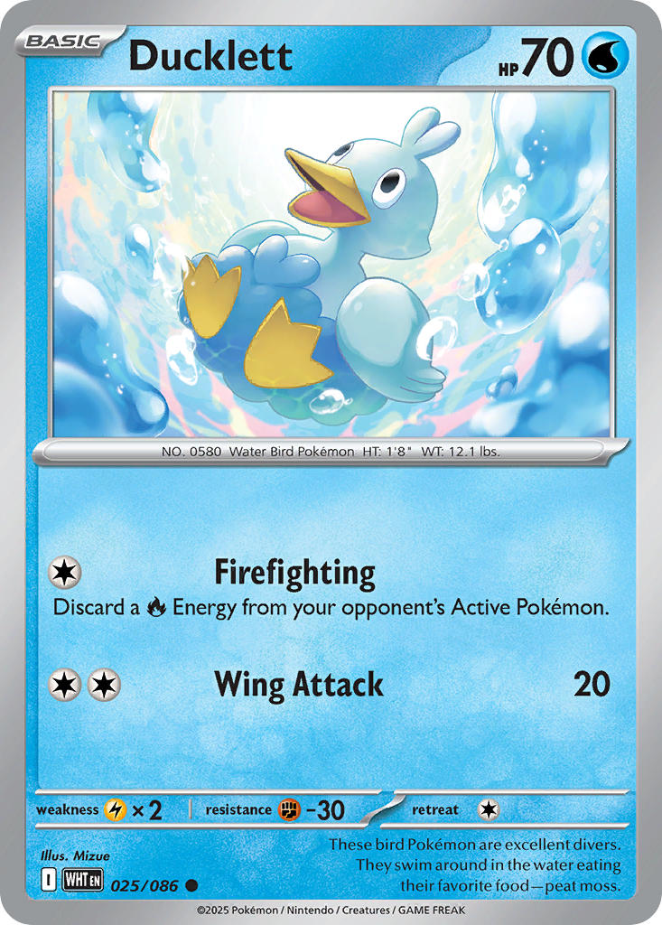 Ducklett - White Flare (Common) [025] Kortspil