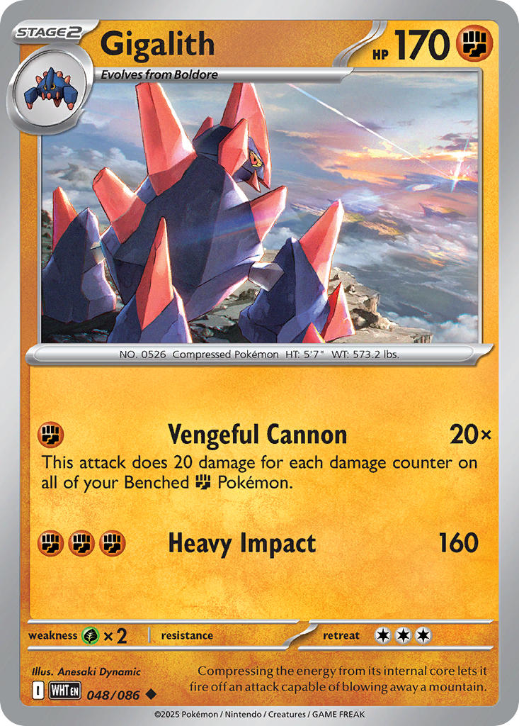 Gigalith⁣ - White Flare⁣ (Uncommon)⁣ [048] English / Near Mint / Normal