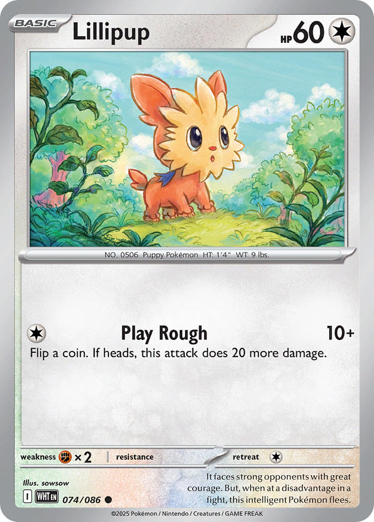 Lillipup⁣ - White Flare⁣ (Common)⁣ [074] English / Near Mint / Normal