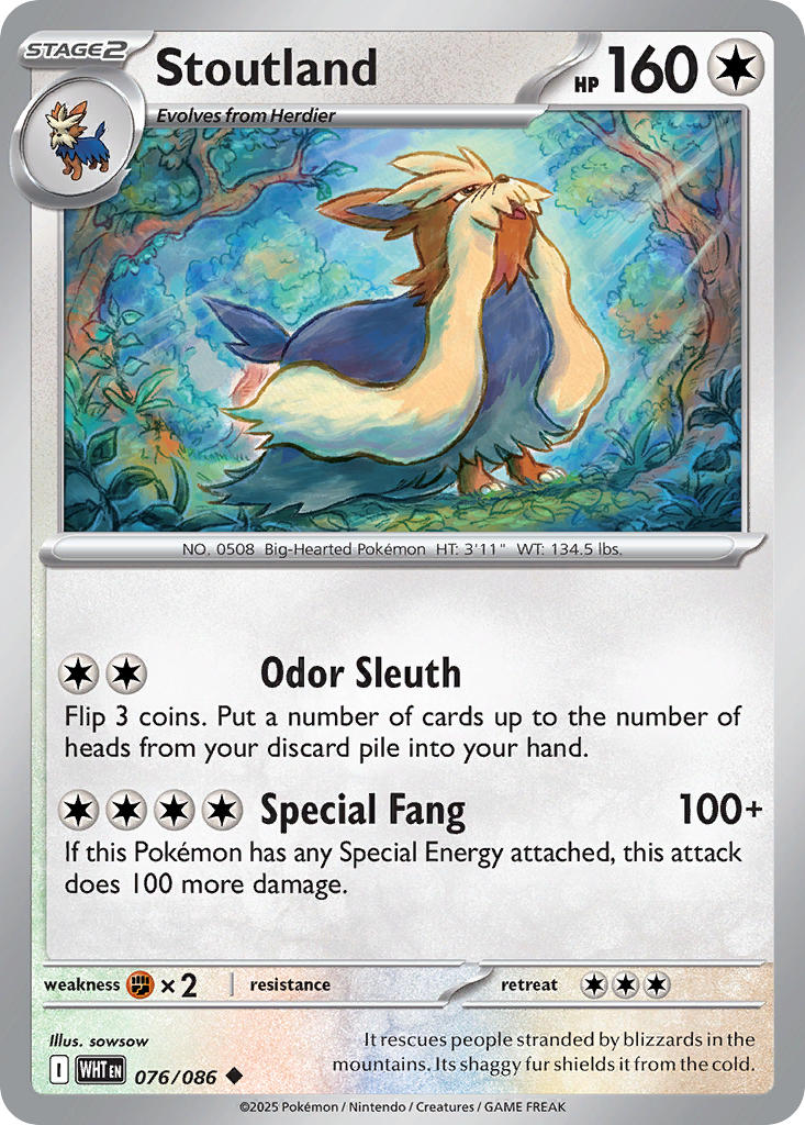 Stoutland⁣ - White Flare⁣ (Uncommon)⁣ [076] English / Near Mint / Normal