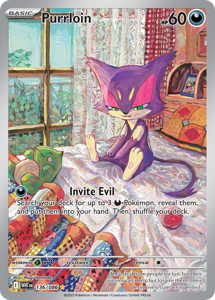 Purrloin⁣ - White Flare⁣ (Illustration Rare)⁣ [136] English / Near Mint / Normal