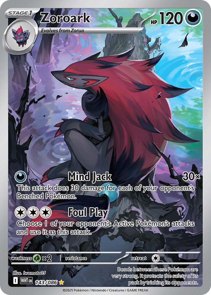 Zoroark⁣ - White Flare⁣ (Illustration Rare)⁣ [143] English / Near Mint / Normal