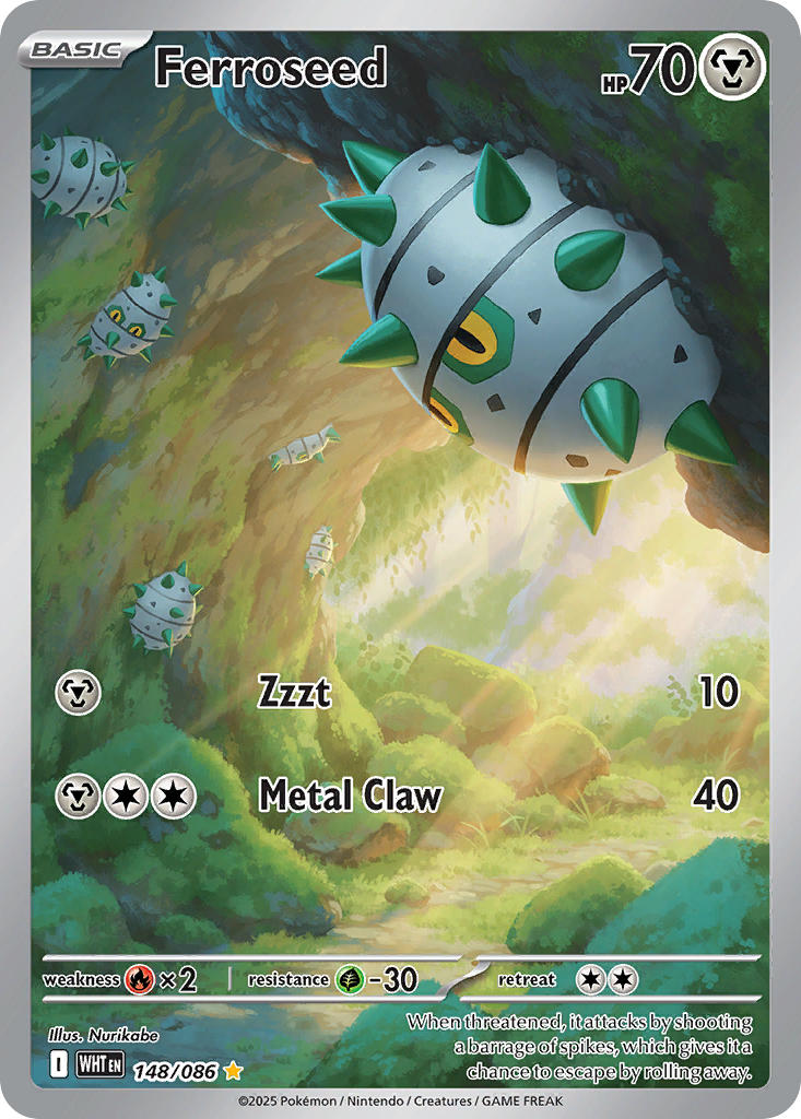 Ferroseed⁣ - White Flare⁣ (Illustration Rare)⁣ [148] English / Near Mint / Normal