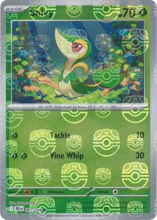 Snivy⁣ - Black Bolt: Master Ball Foil (Common)⁣ [001] English / Near Mint / Reverse-Holo Normal