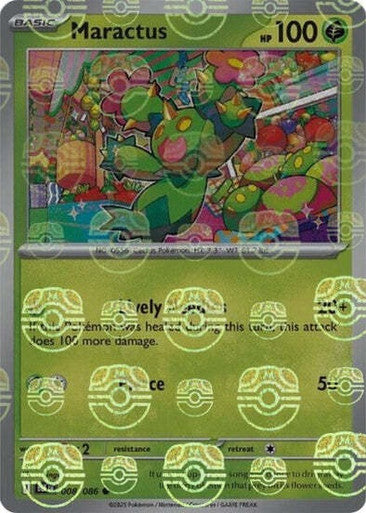 Maractus⁣ - Black Bolt: Master Ball Foil (Common)⁣ [008] English / Near Mint / Reverse-Holo Normal