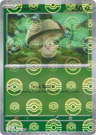 Foongus⁣ - Black Bolt: Poké Ball Foil (Common)⁣ [010] English / Near Mint / Reverse-Holo Normal