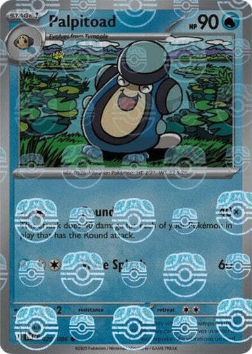 Palpitoad⁣ - Black Bolt: Master Ball Foil (Common)⁣ [020] English / Near Mint / Reverse-Holo Normal