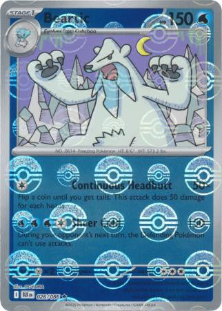 Beartic⁣ - Black Bolt: Poké Ball Foil (Rare)⁣ [026] English / Near Mint / Reverse-Holo Normal