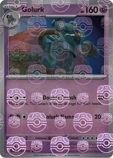 Golurk⁣ - Black Bolt: Master Ball Foil (Uncommon)⁣ [043] English / Near Mint / Reverse-Holo Normal