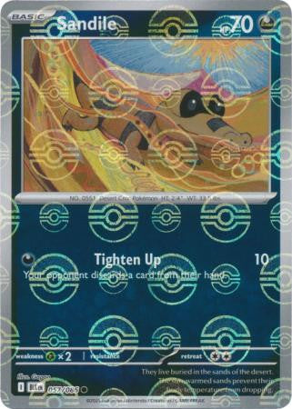 Sandile⁣ - Black Bolt: Poké Ball Foil (Common)⁣ [057] English / Near Mint / Reverse-Holo Normal